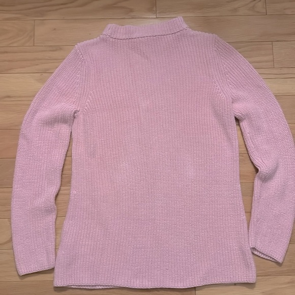 Talbots | Bubblegum Pink | Cable Knit | Mock Turtleneck Sweater | Size M - Picture 4 of 4